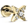 Danfil Labreta Piercingové náušnice DF 6097 zo žltého zlata s diamantmi Danfil Labreta Piercingové náušnice DF 6097 zo žltého zlata s diamantmi