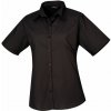 PREMIER PR 302 / Dámska popelínová košeľa s krátkym rukávom - black M PREMIER PR 302 / Dámska popelínová košeľa s krátkym rukávom - black M