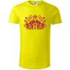 Folklór - dva kone - Tričko z organickej bavlny - M ( Citrónová ) Folklór - dva kone - Tričko z organickej bavlny - M ( Citrónová )
