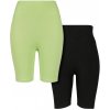 Urban Classics Ladies High Waist Cycle 2-Pack electriclime/black