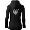 Viking logo - Mikina dámska trendy zipper s kapucňou - XS ( Čierna ) Viking logo - Mikina dámska trendy zipper s kapucňou - XS ( Čierna )