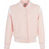 Urban Classics Detská bunda Girls Inset College Sweat Jacket Farba: Pink/White, Veľkosť: 116 cm