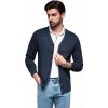 Pletený jednofarebný pánsky kardigán tmavomodrý OM-SWCD-0126 V1 veľ. S Pletený jednofarebný pánsky kardigán tmavomodrý OM-SWCD-0126 V1 veľ. S
