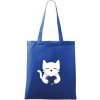 Taška malá 42x38 cm, Mačka drží srdce, kráľovská modrá Taška malá 42x38 cm, Mačka drží srdce, kráľovská modrá