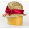 Dámsky klobúk zdobený saténovou látkou - červená 55 Dámsky klobúk zdobený saténovou látkou - červená 55