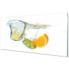 Sklenený obklad do kuchyne Voda kiwi oranžový 100x50 cm Sklenený obklad do kuchyne Voda kiwi oranžový 100x50 cm