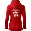 Legends are born in 1977 - Mikina dámska trendy zipper s kapucňou - XL ( Červená ) Legends are born in 1977 - Mikina dámska trendy zipper s kapucňou - XL ( Červená )