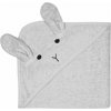 Sivá bavlnená detská osuška s kapucňou 76x76 cm Rabbit – Kindsgut Sivá bavlnená detská osuška s kapucňou 76x76 cm Rabbit – Kindsgut