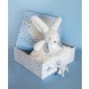 Doudou et Compagnie Paris dárková sada modrá králíček s čtvercovou dečkou 25 cm Doudou et Compagnie Paris dárková sada modrá králíček s čtvercovou dečkou 25 cm