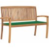 Záhradná lavica teak / látka Dekorhome Záhradná lavica teak / látka Dekorhome