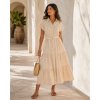 Fashionweek Dámské maxi šaty khaki s páskem UB- FOXEN Farba: Béžový, Veľkosť: Universal Fashionweek Dámské maxi šaty khaki s páskem UB- FOXEN Farba: Béžový, Veľkosť: Universal