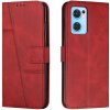 Peňaženkové kožené puzdro Stitching Calf na Oppo Reno 7 5G - Červená Peňaženkové kožené puzdro Stitching Calf na Oppo Reno 7 5G - Červená