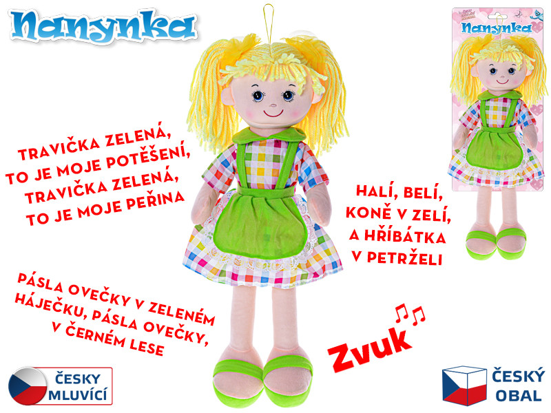Mikro trading Nanynka česky mluvící a zpívající 50 cm žlutá