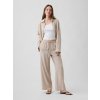 GAP Ľanové nohavice wide-leg Biela