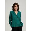 Moodo V-neck shirt čierna zelená