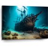 Sablio Obraz Vrak drevenej lode na dne mora - 90x60 cm Sablio Obraz Vrak drevenej lode na dne mora - 90x60 cm