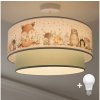 Brilagi-LED Detské prisadené stropné svietidlo BOBO 1xE27/60W/230V Ø 40 cm biela/zelená/so zvieracím motívom 8590828051275 + záruka 3 roky zadarmo Brilagi-LED Detské prisadené stropné svietidlo BOBO 1xE27/60W/230V Ø 40 cm biela/zelená/so zvieracím motívom 8590828051275 + záruka 3 roky zadarmo