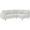 Biela rohová pohovka z textílie buklé (pravý roh/do L) Ariella – Ropez Biela rohová pohovka z textílie buklé (pravý roh/do L) Ariella – Ropez