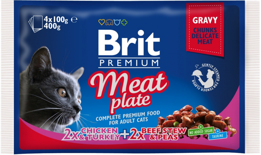 Brit Cat Premium Pouches masová variace 4 x 100 g