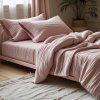 Vlnka Mušelínové obliečky na zips ružová veľkosti lôžkovín 140x200 Vlnka Mušelínové obliečky na zips ružová veľkosti lôžkovín 140x200