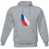 Pánska mikina s kapucňou s potlačou Česká republika M.01 pánské Šedá melír S Pánska mikina s kapucňou s potlačou Česká republika M.01 pánské Šedá melír S