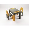 TEGA TEGGI Detská súprava stolček a stoličky 1+2 - grafitová/žltá TEGA TEGGI Detská súprava stolček a stoličky 1+2 - grafitová/žltá