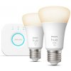 Philips Hue LED sada žiaroviek Starter Kit + Hue Bridge 2x9,5W E27 1100lm 2700K stmievateľné, Bluetooth, White