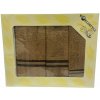 Darčekové balenie 3 kusov osušky 70x140cm a uterákov 50x100cm, 30x50cm Hnedé TiaHome Darčekové balenie 3 kusov osušky 70x140cm a uterákov 50x100cm, 30x50cm Hnedé TiaHome