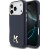 Karl Lagerfeld - Hardcase Leather MagSafe with K Head Logo kožené puzdro s MagSafe pre iPhone 17 Pro - modré Karl Lagerfeld - Hardcase Leather MagSafe with K Head Logo kožené puzdro s MagSafe pre iPhone 17 Pro - modré