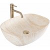 Rea Freja, umývadlo na dosku 512x396x137mm, imitácia kameňa-travertín matný, REA-U6689 Rea Freja, umývadlo na dosku 512x396x137mm, imitácia kameňa-travertín matný, REA-U6689