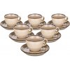 Banquet Súprava s podšálkami Palas krémová 6 x 90 ml