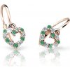 Cutie Jewellery Detské náušnice z ružového zlata C2157-10-X-4 zelená Cutie Jewellery Detské náušnice z ružového zlata C2157-10-X-4 zelená