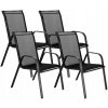 Záhradná stolička Springos, kovová, čierna, 4 ks Záhradná stolička Springos, kovová, čierna, 4 ks
