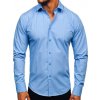 Blankytná modrá pánska elegantná košeľa s dlhými rukávmi Bolf 6944 Blankytná modrá pánska elegantná košeľa s dlhými rukávmi Bolf 6944