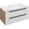 WAVE umývadlová skrinka 89,7x45x47,8cm, ľavá, biela/dub cuneo WAVE umývadlová skrinka 89,7x45x47,8cm, ľavá, biela/dub cuneo