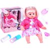 JOKO Interaktívna bábika 36cm, hovorí + fľaša na batérie + cumeľ, sukňa s kvietkami JOKO Interaktívna bábika 36cm, hovorí + fľaša na batérie + cumeľ, sukňa s kvietkami