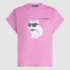 Karl Lagerfeld Tričká s krátkym rukávom IKON AQUARELLE C LOOSE T S Ružová