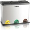 Songmics 24 l, Nerezový s vnútorným vedrom 3 x 8 l Pedálový separačný systém 3 v 1 LTB24L