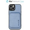 FixPremium Carbon s MagSafe Wallet iPhone 13 a 14 modré