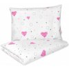 Baby Nellys bavlna obliečky I love Girl ružová/biela 140x200 70x80