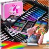 KIK KX5353 Veľká sada v kufríku pre malých maliarov 145 ks ružová