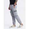 Ombre Men's JOGGER pants with stand-off and zippered cargo pockets - light grey šedá L Ombre 5902228908036 Ombre Men's JOGGER pants with stand-off and zippered cargo pockets - light grey šedá L Ombre 5902228908036