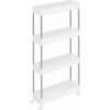 SongmicsHome Regál na kolieskach 40 x 13,5 x 86 cm 4 police biela KSC08WT SongmicsHome Regál na kolieskach 40 x 13,5 x 86 cm 4 police biela KSC08WT