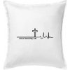 Jesus Saved My Life kríž ekg - Vankúš 50x50 - 50x50 - Iba poťah ( Biela ) Jesus Saved My Life kríž ekg - Vankúš 50x50 - 50x50 - Iba poťah ( Biela )