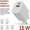 EMOS USB adaptér BASIC do siete, 1x USB-A a 1x USB-C, 15 W max. V02B15 EMOS USB adaptér BASIC do siete, 1x USB-A a 1x USB-C, 15 W max. V02B15
