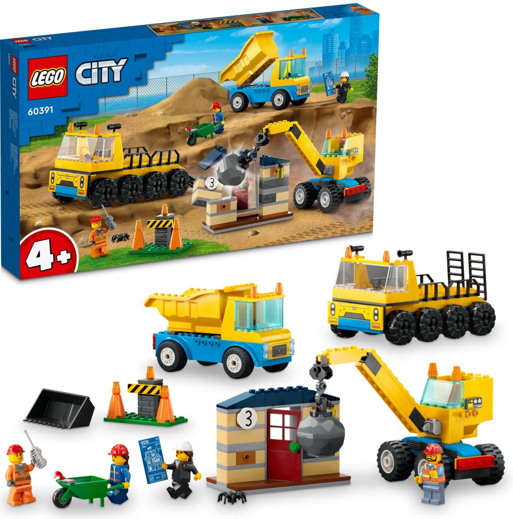 LEGO® City 60391 Vozidlá zo stavby a demolačné gule