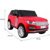 Joko Elektrické autíčko Range Rover 4x4 HSE lakované Dvojmiestne Penové kolesá kožené sedadlo FM rádio nosnosť 50kg odpružené červená Joko Elektrické autíčko Range Rover 4x4 HSE lakované Dvojmiestne Penové kolesá kožené sedadlo FM rádio nosnosť 50kg odpružené červená