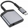 Hoco Adapter Aux 2v1 Type C to Type C / Jack 3,5 mm 27W Ls39 Metal Gray Hoco Adapter Aux 2v1 Type C to Type C / Jack 3,5 mm 27W Ls39 Metal Gray