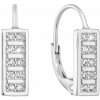 Strieborné náušnice visiace so zirkónom biely obdĺžnik 11220.1 Strieborné náušnice visiace so zirkónom biely obdĺžnik 11220.1