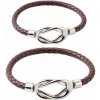 Nefertitis Náramky pre páry z eko kože Brown NF38268 - obvod cca 17 a 19 cm Nefertitis Náramky pre páry z eko kože Brown NF38268 - obvod cca 17 a 19 cm